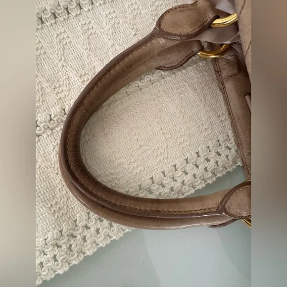 Miu Miu Beige Quilted Satchel, Rare - Picture 6 of 9